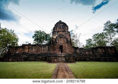 The Bayon-style temple at Mueang Sing historical park Kanchanaburi Thailand