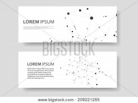 Polygonal abstract background with connected line and dots. Modern cover brochure with technological design for future world projects.