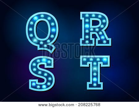 light font alphabet text bright vector illustration