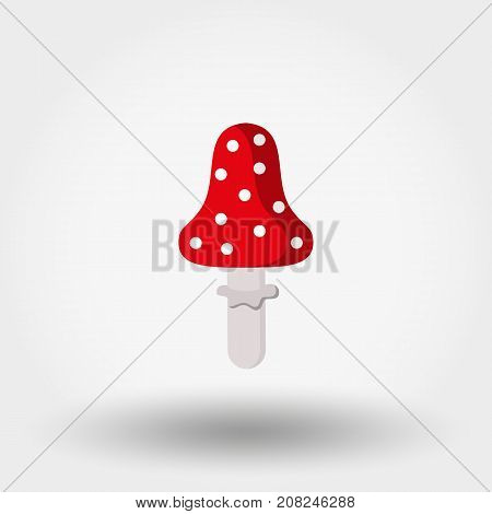 Amanita mushroom. Icon for web and mobile application. Vector illustration on a white background. Flat design style