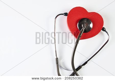Medical Stethoscope And Red Heart