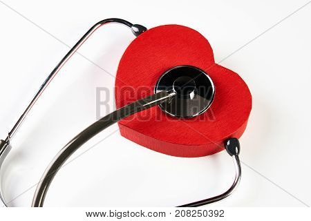 Medical Stethoscope And Red Heart