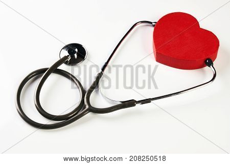 Medical Stethoscope And Red Heart