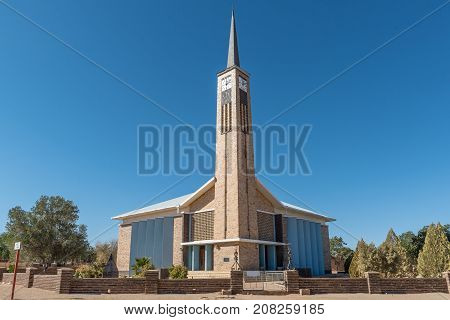 KARASBURG NAMIBIA - JUNE 13 2017: The Dutch Reformed Church in Karasburg in the Karas Region of Namibia