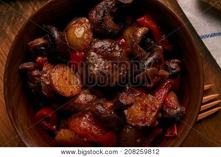 Baked Vegetables, Potatoes, Mushrooms, Onion, Tomato And Garlic