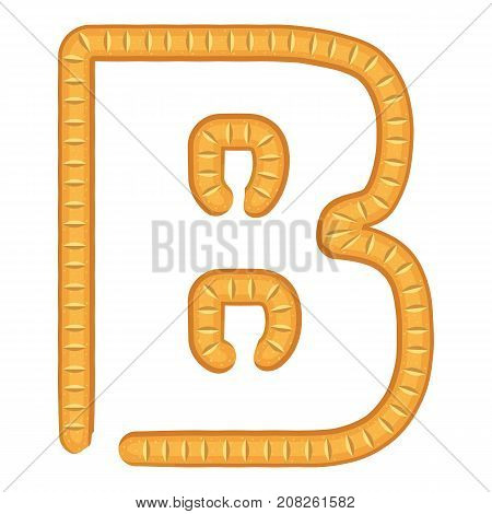 Letter b bread icon. Cartoon illustration of letter b bread vector icon for web