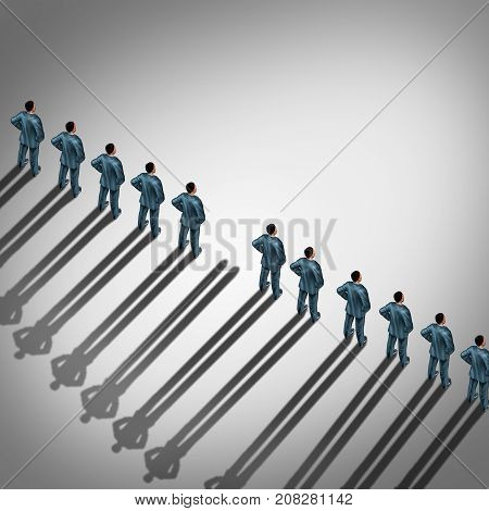 Invisible employee and anonymous inactive worker as a business employment or layoff concept in a 3D illustration style.