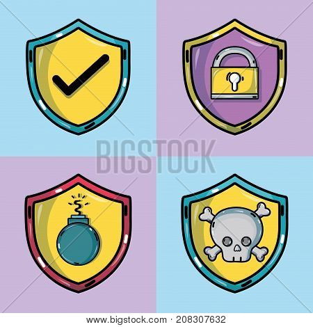 set programmer data information technology vector illustration