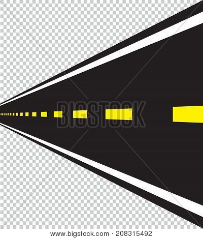 Road long perspective vector illustration. Isolated template