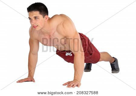 Push Ups Up Push-up Push-ups Muscles Bodybuilder Bodybuilding Man Isolated