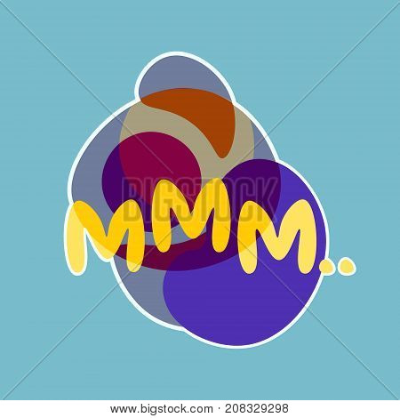 Mmm Sticker Social Media Network Message Badges Design Vector Illustration