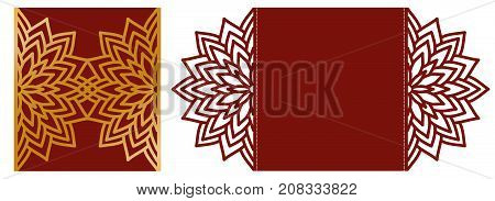Laser Cutting Vector Card. Laser Cut Wedding Invitation Template. Diy Cut Paper Card With Ornamental
