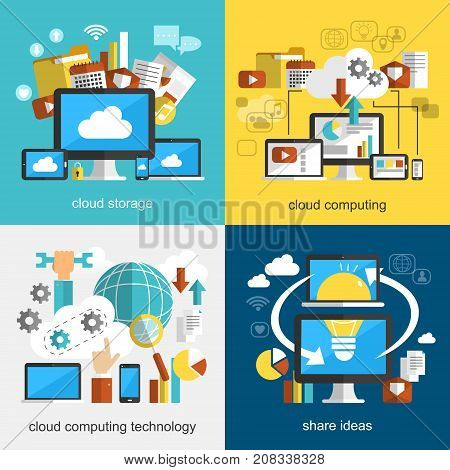 Cloud Technology Flat Design