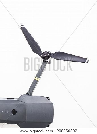 DJI Mavic Pro drone: ISRAEL, OCTOBER 2, 2017. Closeup, on white background. One of the most portable drones in the market, with 4k ultra hd.