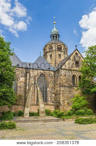 Tower Of The Münster St. Bonifatius Church In Hameln