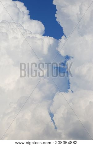 Sky with clouds as background. Texture thundercloud at close range.