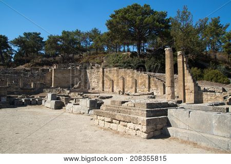 Archaeological site of ancient Kamiros in Rhodes Greece island