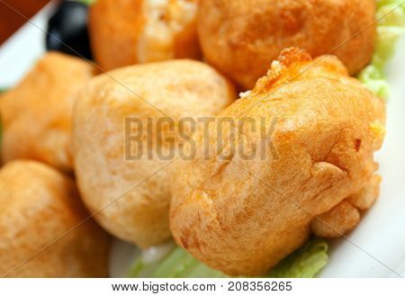 Aaloo Chop - Bengali Potato croquette , close up