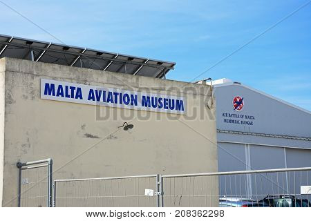 ATTARD, MALTA - APRIL 1, 2017 - Malta Aviation Museum buildings Attard Malta Europe, April 1, 2017.