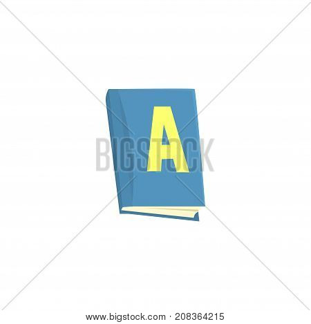 Blue school textbook cartoon vector Illustration isolated on a white background