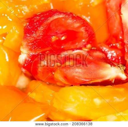 tomato pulp. close-up . Photo of abstract background