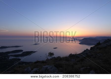 Sunset over the Adriatic Sea Croatia in summer.