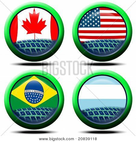 Icônes drapeau Amérique