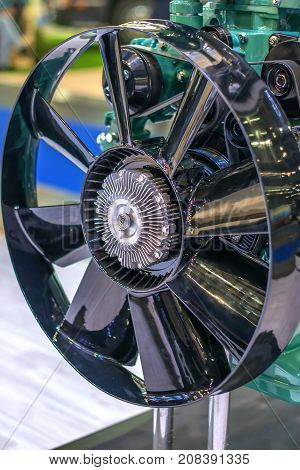 Fan propeller on propulsion system at the factory