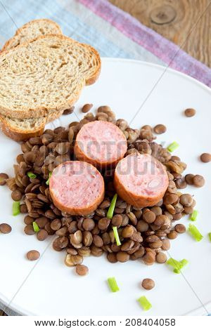 Green Lentil With Sausage
