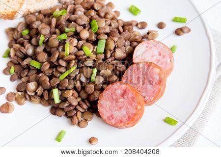 Lentil With Pork Sausage