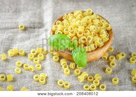 Ditalini Macaroni. Pasta Rings. Tubettini And Thimbles. Anellini.