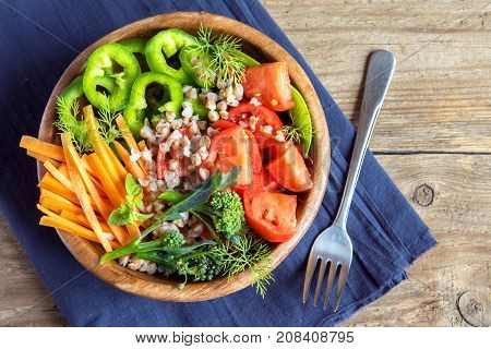 Vegetable Salad With Buckwheat