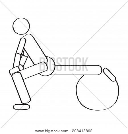 Issolated bodybuilder icon on a white background, Vector illustration