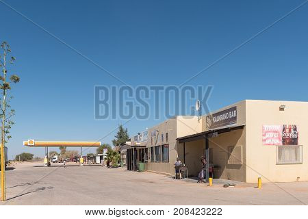 KALKRAND NAMIBIA - JUNE 14 2017: A gas station and shopping centre in Kalkrand a village on the B1-road between Mariental and Rehoboth