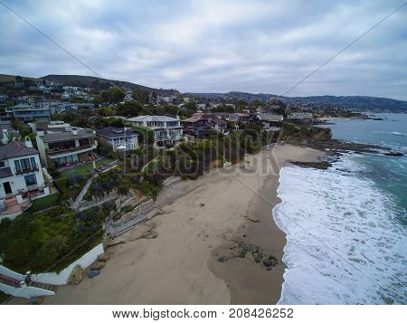 Aerial View Of Shaws Cove, Laguna Beach, California.