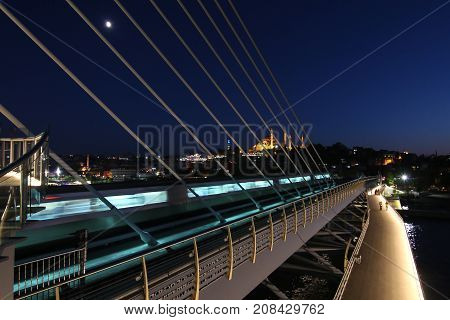Golden Horn Metro Bridge In Istanbul, Turkey