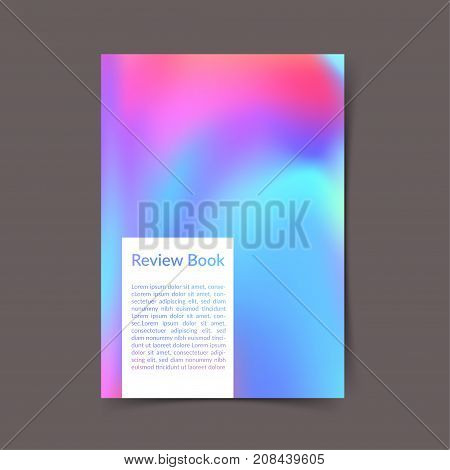 Bright colorful portfolio book cover ready to print layout. Modern color harmony office folder template. Fluid gradient Vector illustration