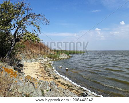 Rocky beach at the Razim Lake, Romania