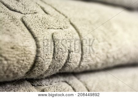 Multicolored Handtowel Closeup Texture Household Object Woven Fabric Folded Weave Grey