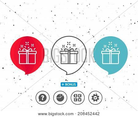 Gift Box Line Icon. Present Sign.