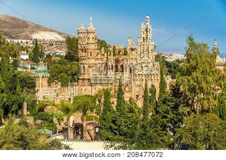 View at the Colomares castle in Benalmadena dedicated of Christopher Columbus