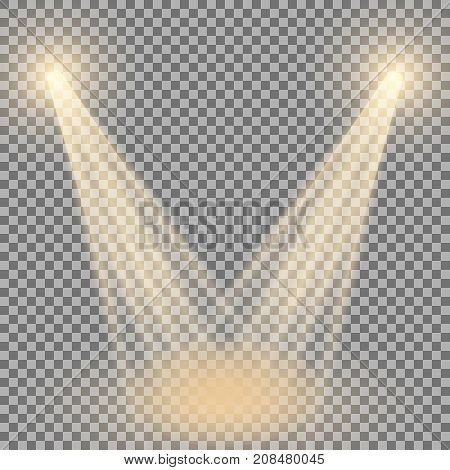 Vector spotlight light effect isolated and transparent