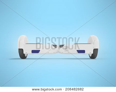 Gyroboard White Front 3D Render On Blue Background