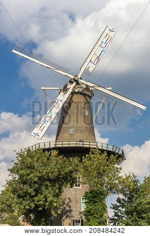 Historic Windmill De Valk In The Center Of Leiden
