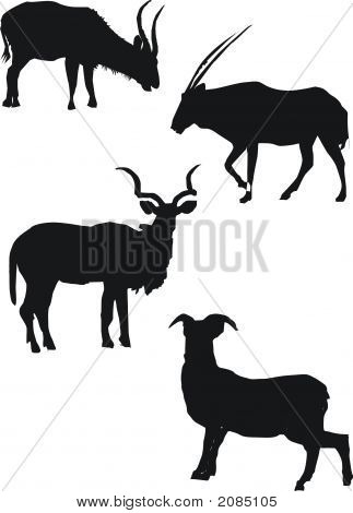 Ilustrace s kozím siluety