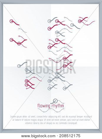 Abstract wavy lines vector illustration. Graphic template advertising poster. Technological pattern.