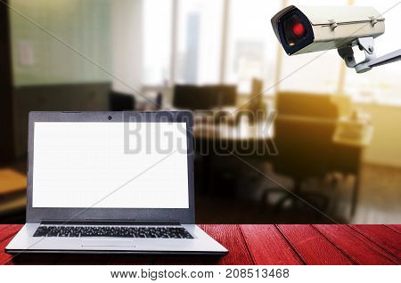 white blank screen laptop computer on 