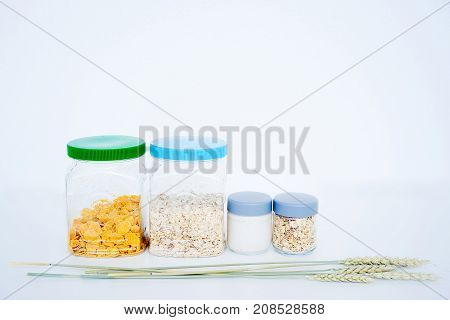 Image of different healthy food made of weat