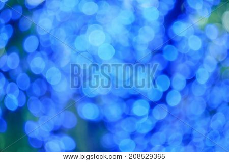 Blue Bokeh Lights, Defocused, Holiday And Festive Background