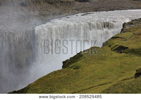 Dettifoss most powerful waterfall in Europe. Iceland.